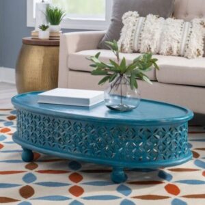 Kara Wooden Carved Coffee Table