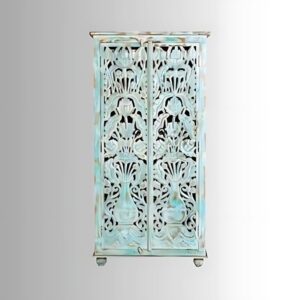 Jodhpuri Wooden Carved Storage Wardrobe Almirah