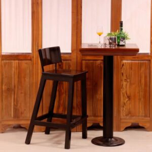 Handmade Black Long Heighted Wooden Bar Chair