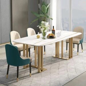 The Antique Metal Dining Table With Chairs