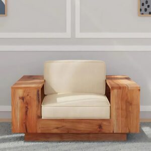 Mango Wood 1 Seater Sofa in Walnut Colour