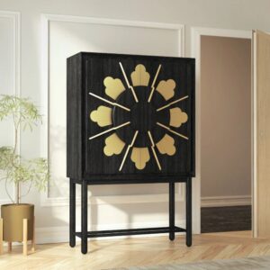 Wooden Artistic Modern Mango Wood Bar Cabinet