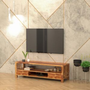 Modern Aesthetic Light Finished Wooden Handmade TV Stand