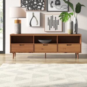 Wooden Solid Wood 3-Drawer TV Unit