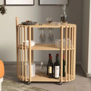Wooden Artistic Antique Mango Wood Bar Cart