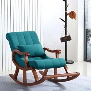 Mango Wood Tufted Rocking Chair