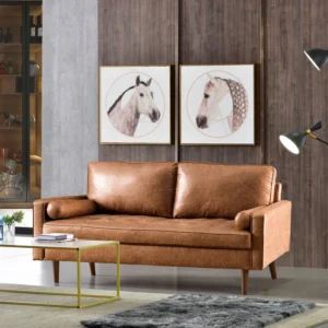 70" Faux Leather Square Arm Loveseat