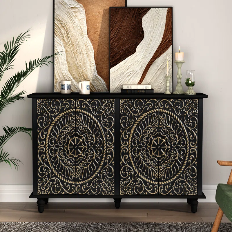 Gwennan+47.7_+Wide+Decorative+Accent+Storage+Cabinet+with+4+Doors,+Black (9)