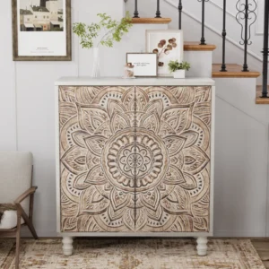 Hand Carved Accent Cabinet