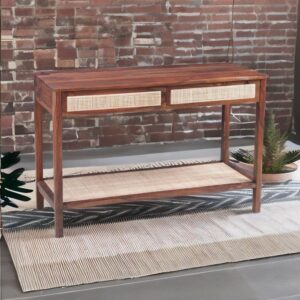 Wooden Artistic Wood Console Table with Drawers