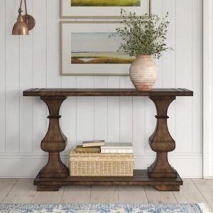 Handcrafted Mango Wood Natural Console Table