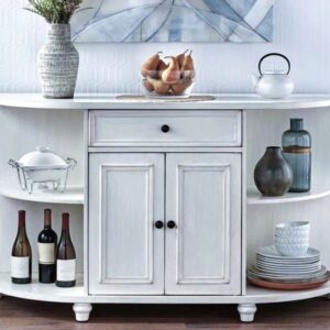 Wooden Bar Cabinet - Milky White