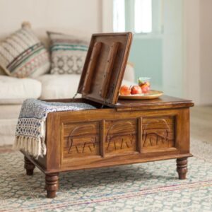 Handcrafted Sheesham Wood Coffee Table