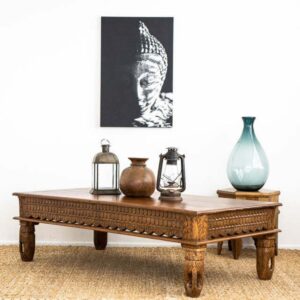 Hand Carving Sheesham Solid Wood Coffee Table