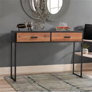 Handcrafted 2 Drawer Console Table Natural