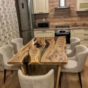 Live Edge Modern Wooden Dining Table