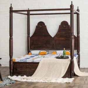 Handcrafted  Solid Wood Four Poster Bed