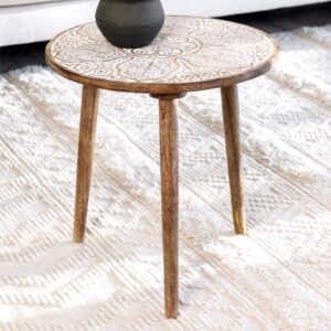 Wooden Curved Side Table