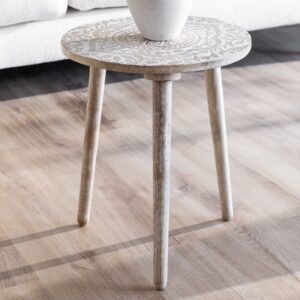 Wooden Curved Side Table