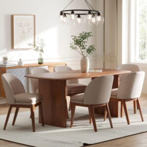 Wooden Solid Wood Dining Table Set Without Arms