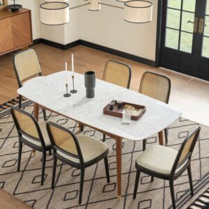 Wooden Artisitic Solid Wood 6 Seater Cane Dining Set