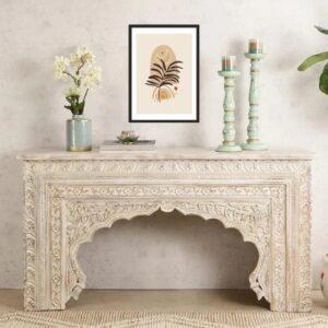 Jodhpuri Wooden Carved Console Table