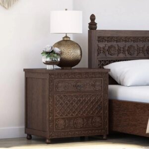 Handcrafted Curved Bedside Table