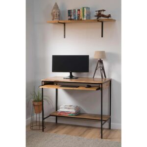 Wooden Solid Mango Wood & Metal Study Table