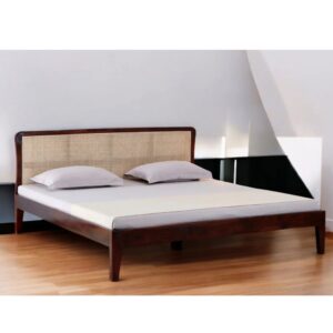 Handcrafted Wooden Headboard Cane Bed