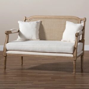 Wooden 2 Seater Cane Sofa