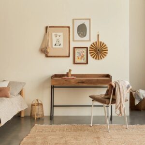 Wooden Solid Mango Wood & Metal Study Table