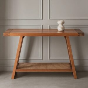 Unique Wooden Cane Console Table