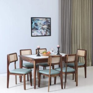 Handcrafted Sheesham Wood 6 Seater Dining Set