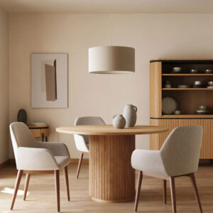 Handcrafted Solid Round Mango Wood Dining Table